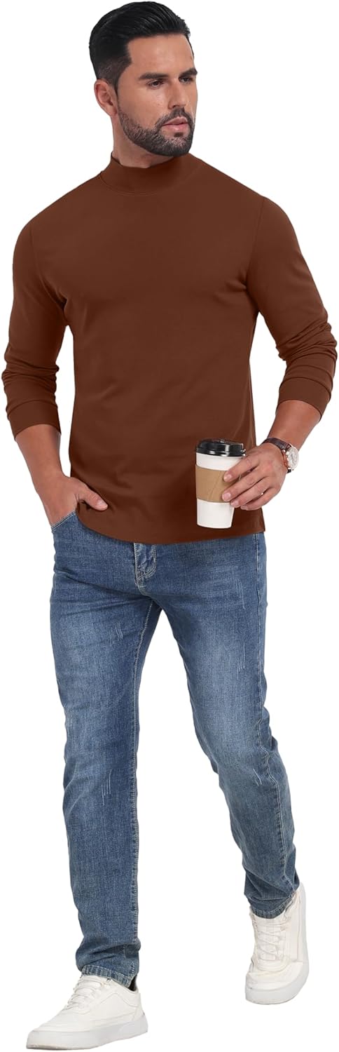 Sailwind Men's Mock Turtleneck Long Sleeve Shirt Cotton Basic Thermal Undershirt Lightweight Pullover - Image 6