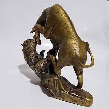 彫刻　オブジェ Amazon.co.jp: ZXKYZR8 真鍮の闘牛のクマの像、闘牛のクマの彫刻