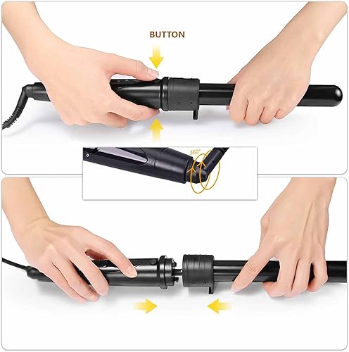 Miniatura 6 de Plancha rizadora de pelo de 3 barriles - Varita rizadora 5 en 1 con calentamiento rápido - Rizador de varita rizadora para todo tipo de cabello,