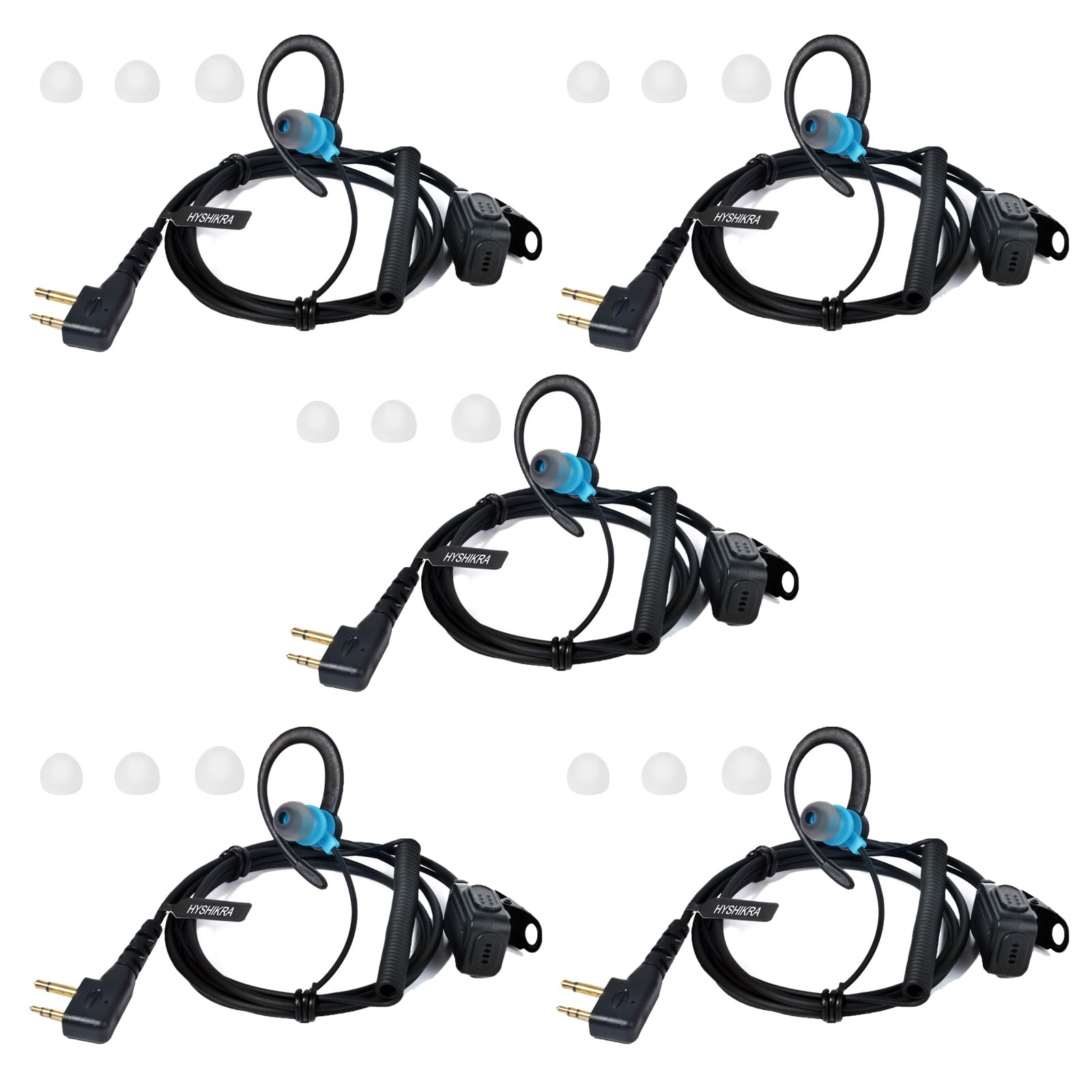 HYSHIKRA Micrófono Auricular Forma en D Compatible con Midland G7 Pro G8 G9 Pro M24 M24 Plus M48 M99 G6 XT G7 XTR | Supervisión de Seguridad Softair (1, Forma de D) — view 31