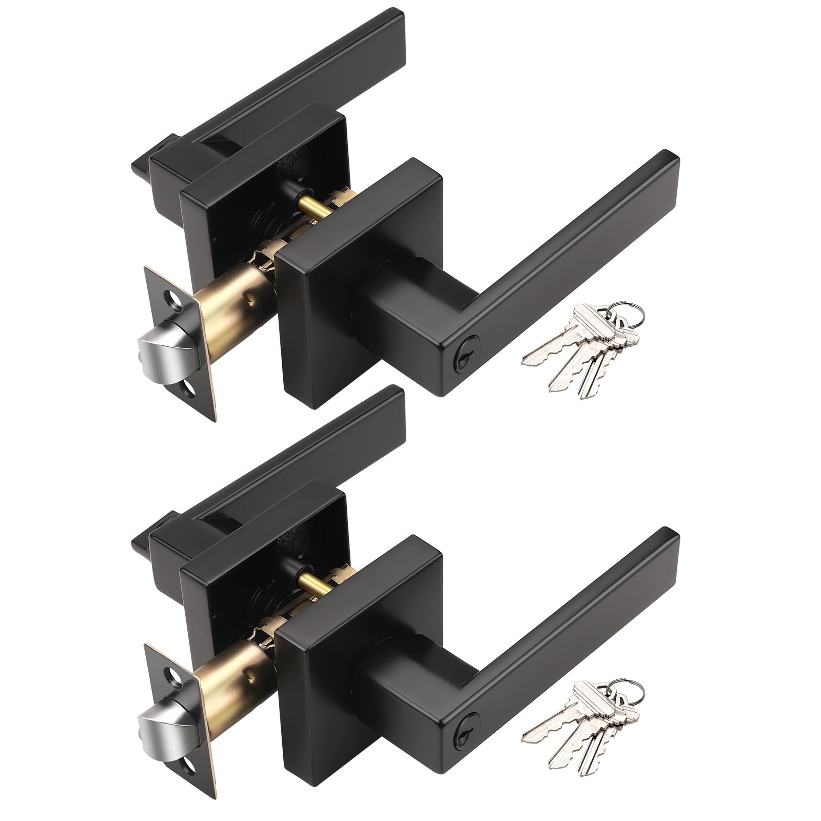 KNOBWELL Matte Black Privacy Door Knobs - Lock Included -28