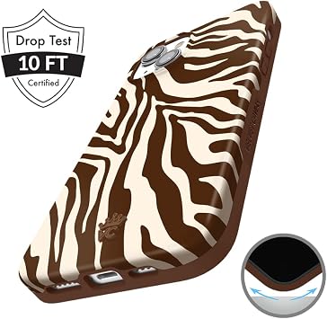 iPhone 15用ベルベットキャビア ケース - MagSafe対応 - 10フィートの落下試験済み - Coco Zebra