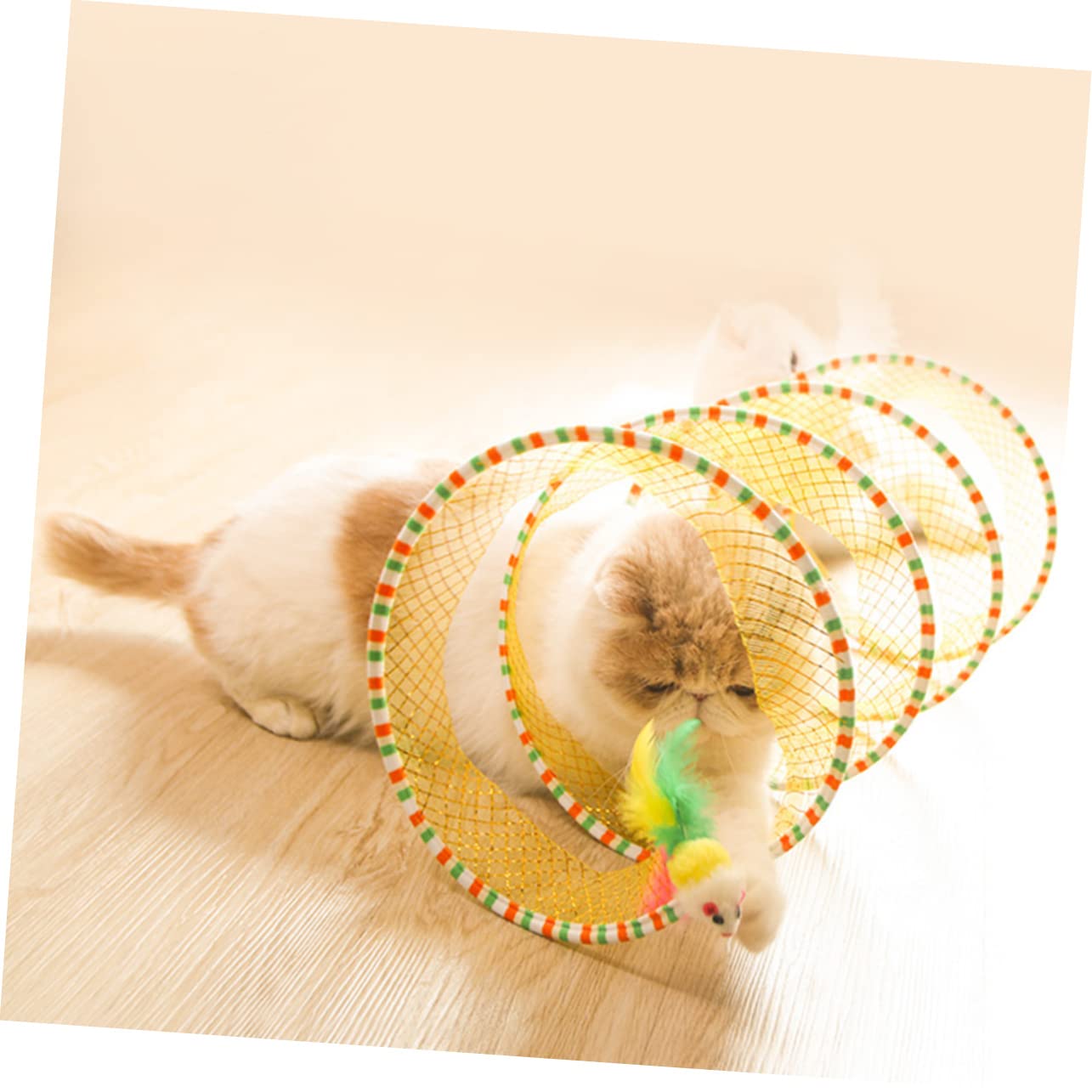 DOITOOL 3 Piezas Túnel Plegable para Gatos Túnel para Gatos Juguetes De Pequeños Bichos Gatos Ejercitando Juguetes Túnel Juguetes Malla Elástica Mascota Gatito