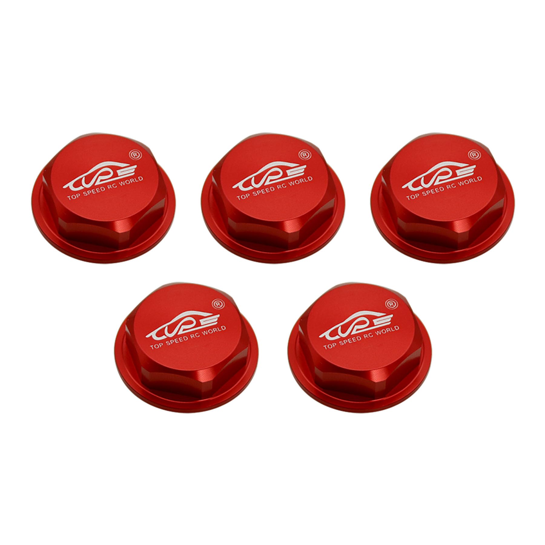 smTSRC Wheel Nut Cap 17mm 5PCS for 1/5 RC HPI BAJA 5B 5T 5SC Rovan King Motor (Red)