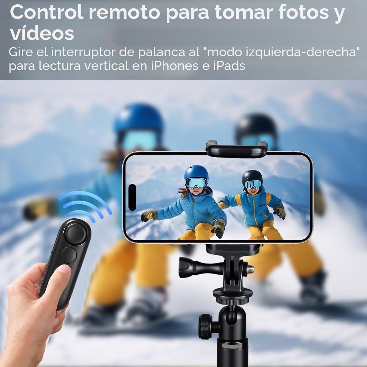 Mando a Distancia Bluetooth con Soporte para Aplicación de Lectura, Videos de TikTok/Youtube y Disparo Remoto, Pasapáginas Universal, Compatible con iPhone, iPad, Teléfonos y Tabletas Android, Ligero