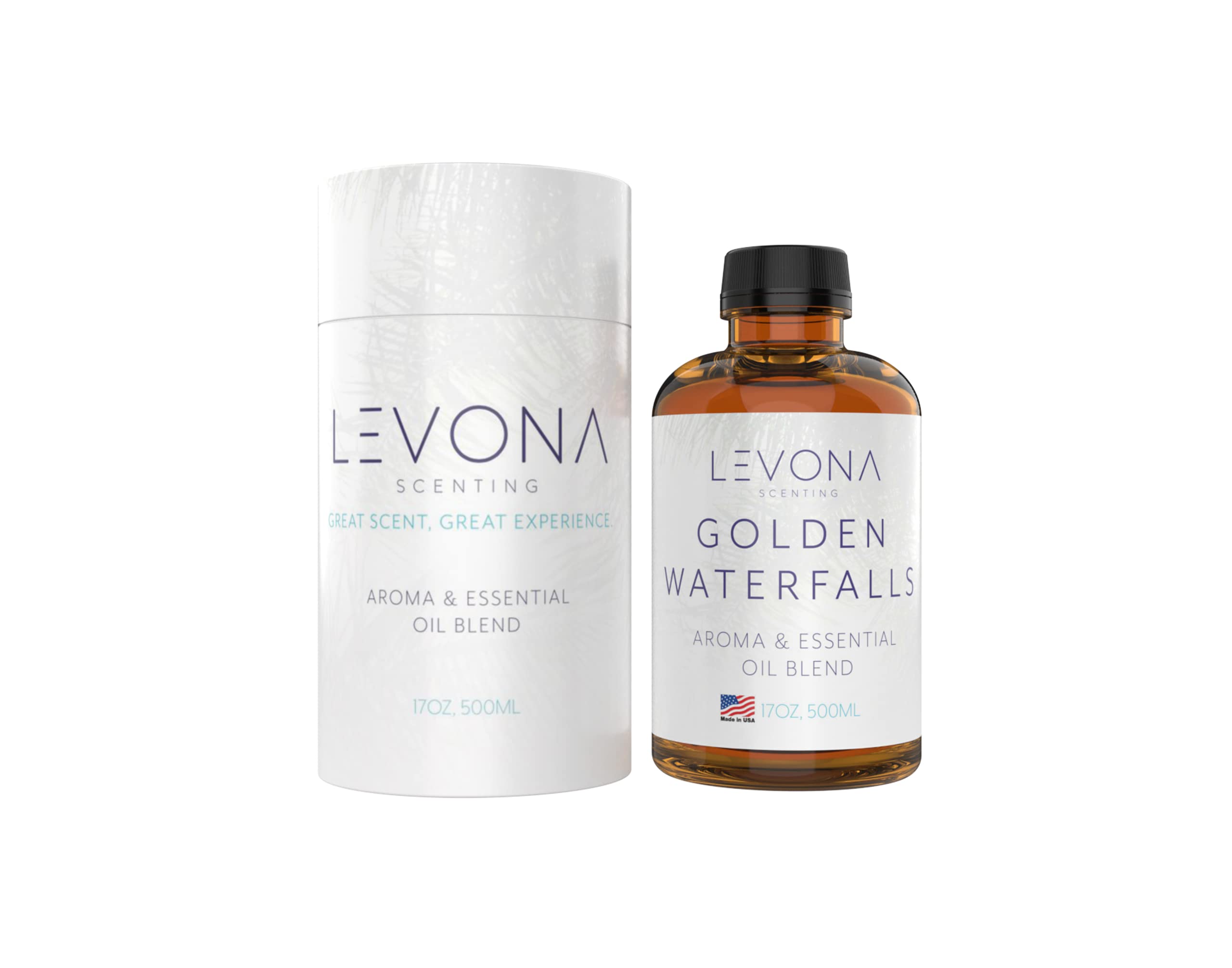 LEVONA SCENTPure Essential Oils For Diffusers For Home, Hotel & Office - Golden Waterfalls Aromatherapy Oils For Diffuser Oil And Humidifiers - Home Luxury Scents - 500ml Scented Fragrance Oil Blends