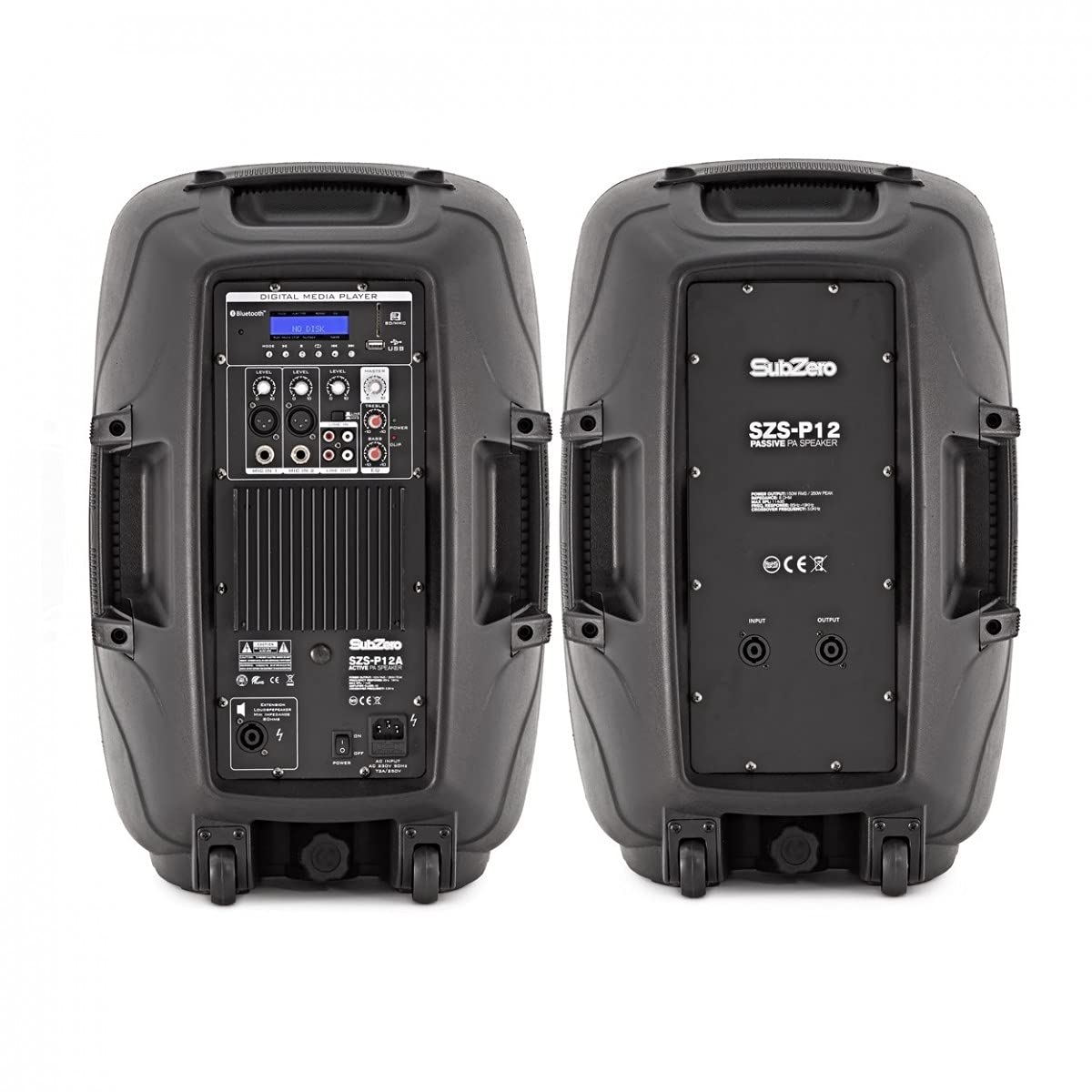 SUBZERO 12" DJ PA System mit integriertem Mischpult und Bluetooth Player