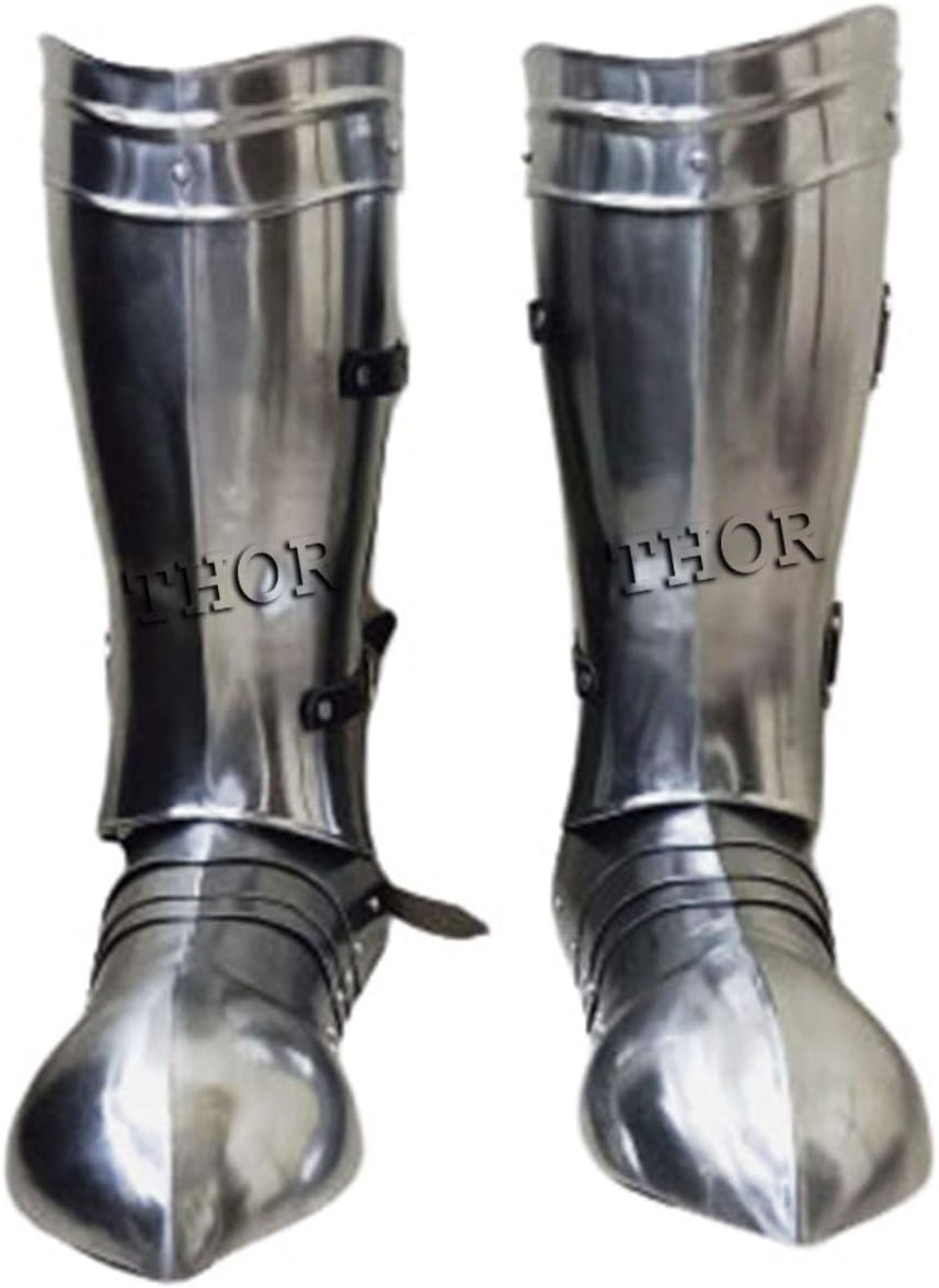 THOR INSTRUMENTS Medieval Knights Functional Armor Graves Leg & Shoes 18g Steel Rustic Vintage Home Decor