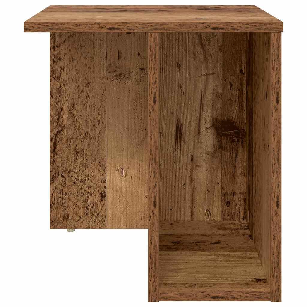 Mesa auxiliar con aspecto de madera antigua, 37 x 32 x 40 cm, moderna mesa de centro de madera con espacio de almacenamiento, mesita de noche pequeña para salón y dormitorio, mesa estable