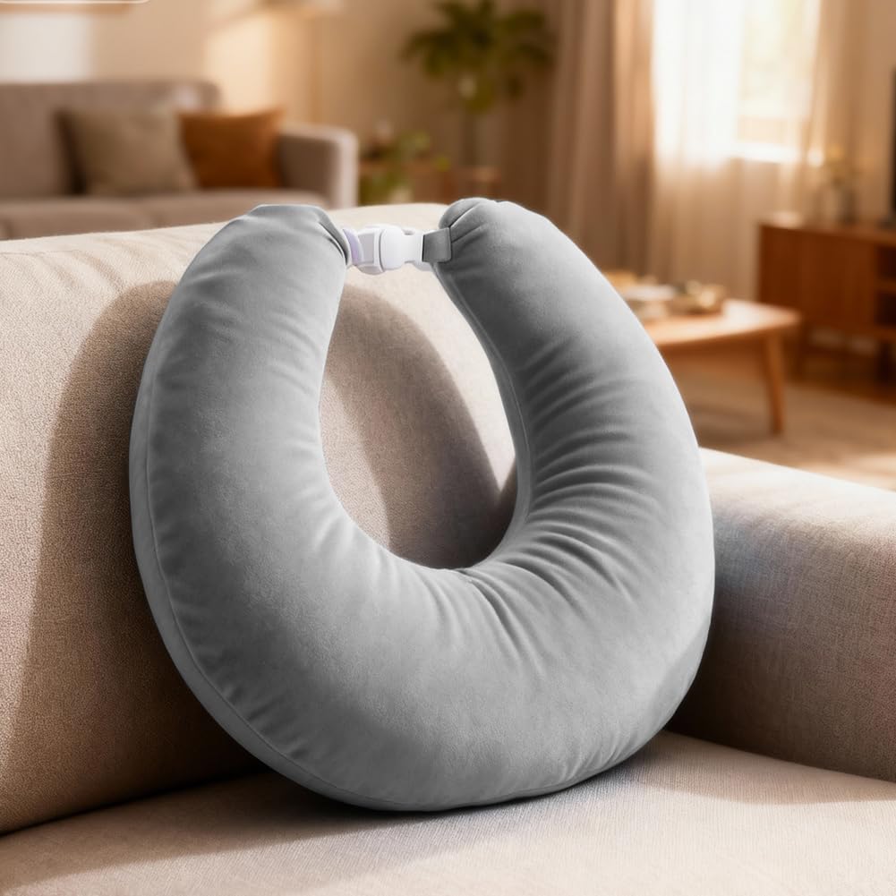 Ergonomiczna poduszka Crealis, poduszka podpierająca, poduszka do szydełkowania, poduszka podpierająca, poduszka do gier, ergonomiczna, lekka, przenośna, łagodzi napięcia (kolor szary)