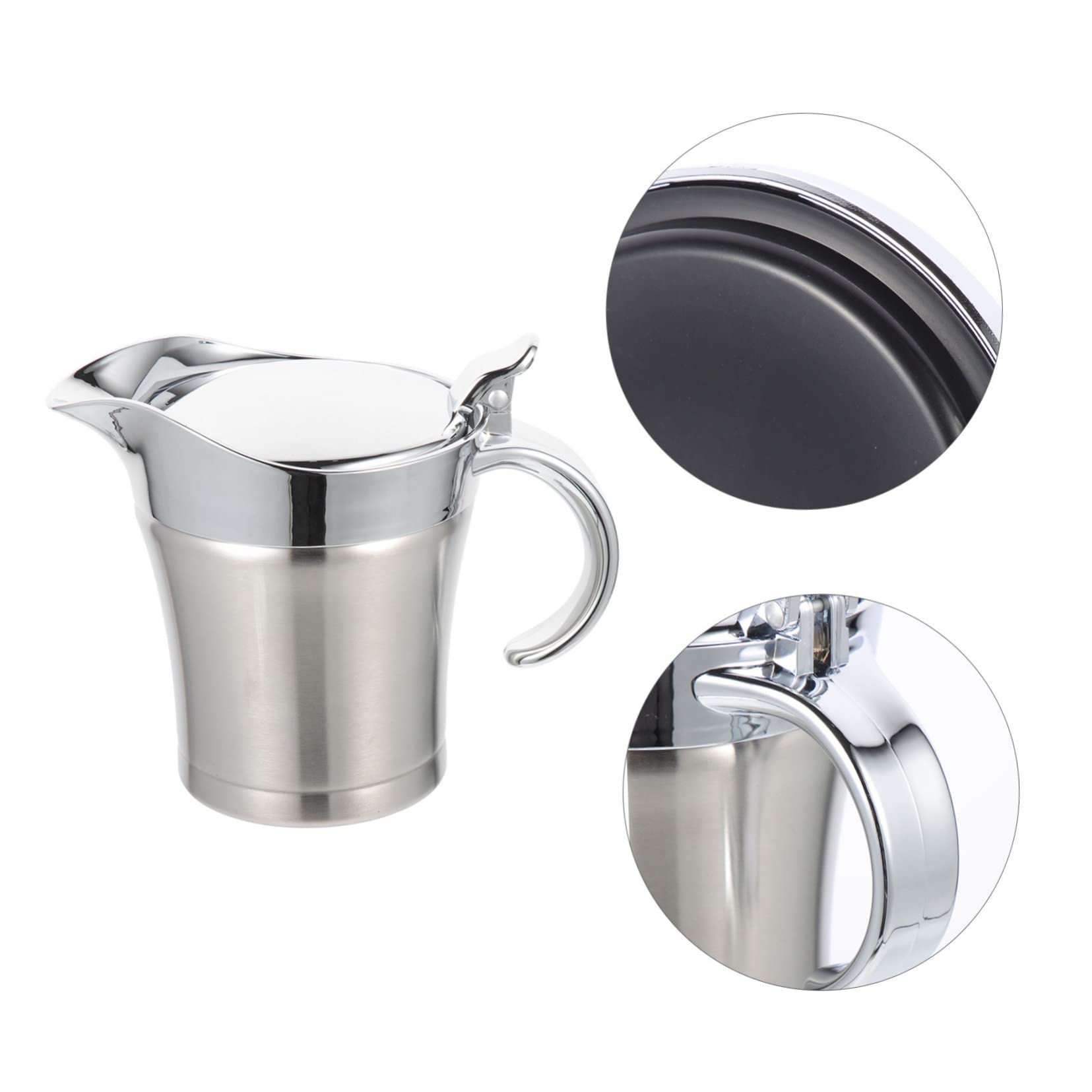 Alipis Dispensador Diseño de Acero de Salsa de 500ml Vertedor Inoxidable Simple Antigoteo y Adecuado para Restaurante y Cocina Profesional