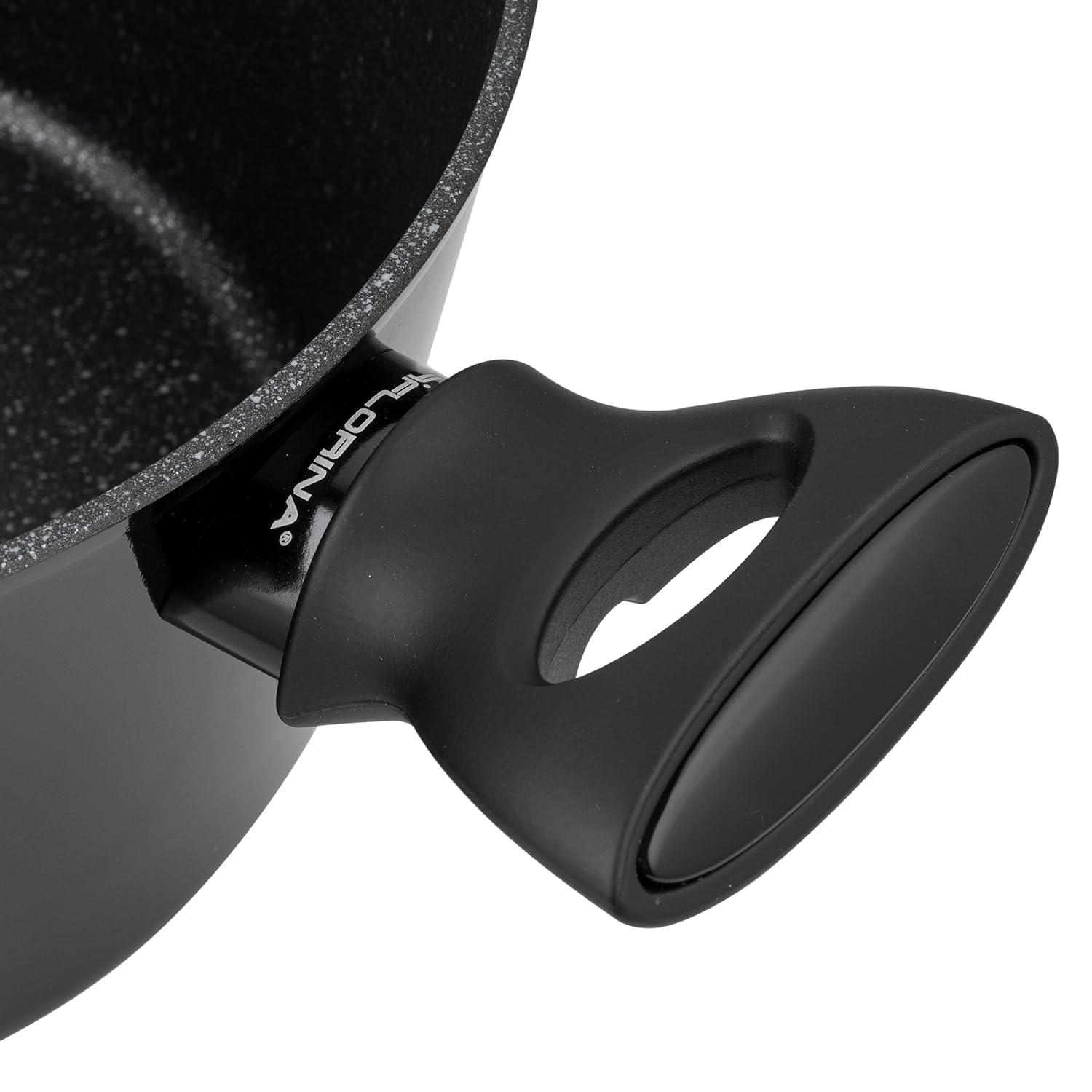 FLORINA Olla de Aluminio (6,1 l) I 28 cm I Olla con Tapa de Silicona de Vidrio MAGNUM I Antiadherente I Cacerolas de Cocina para Pasta, Sopas I Apta para Todo Tipo de Cocinas, Incluyendo Inducción