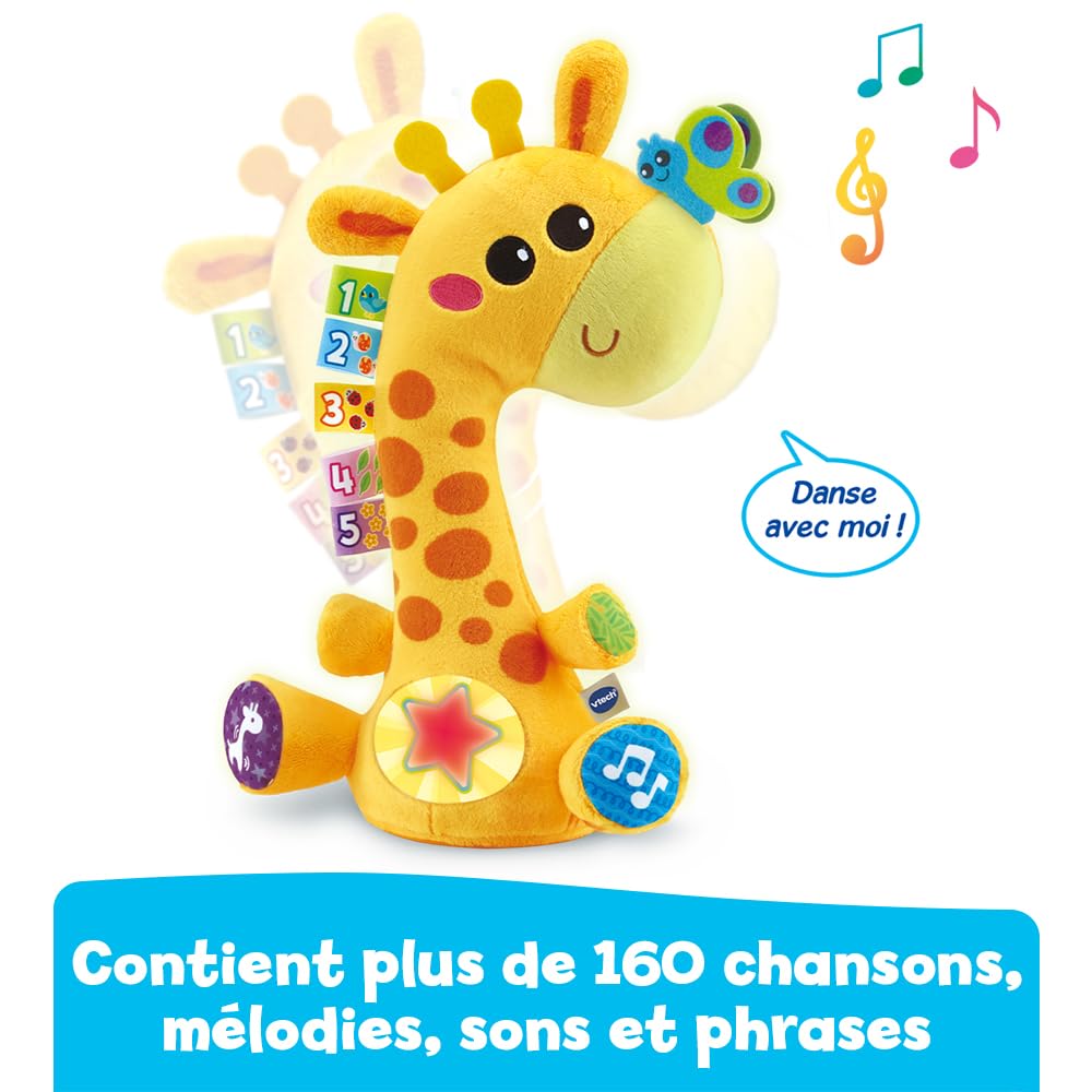 VTech - Ma Girafe Moov & Groov - Jouet Bébé Qui Danse et Répète Tout - Girafe Peluche Interactive Qui Parle et Chante - Éveil Musical, Motricité Bébé - Cadeau Enfant Dès 1 an - Contenu en Français