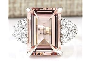 Natural Morganite & White Sapphire Wedding Ring