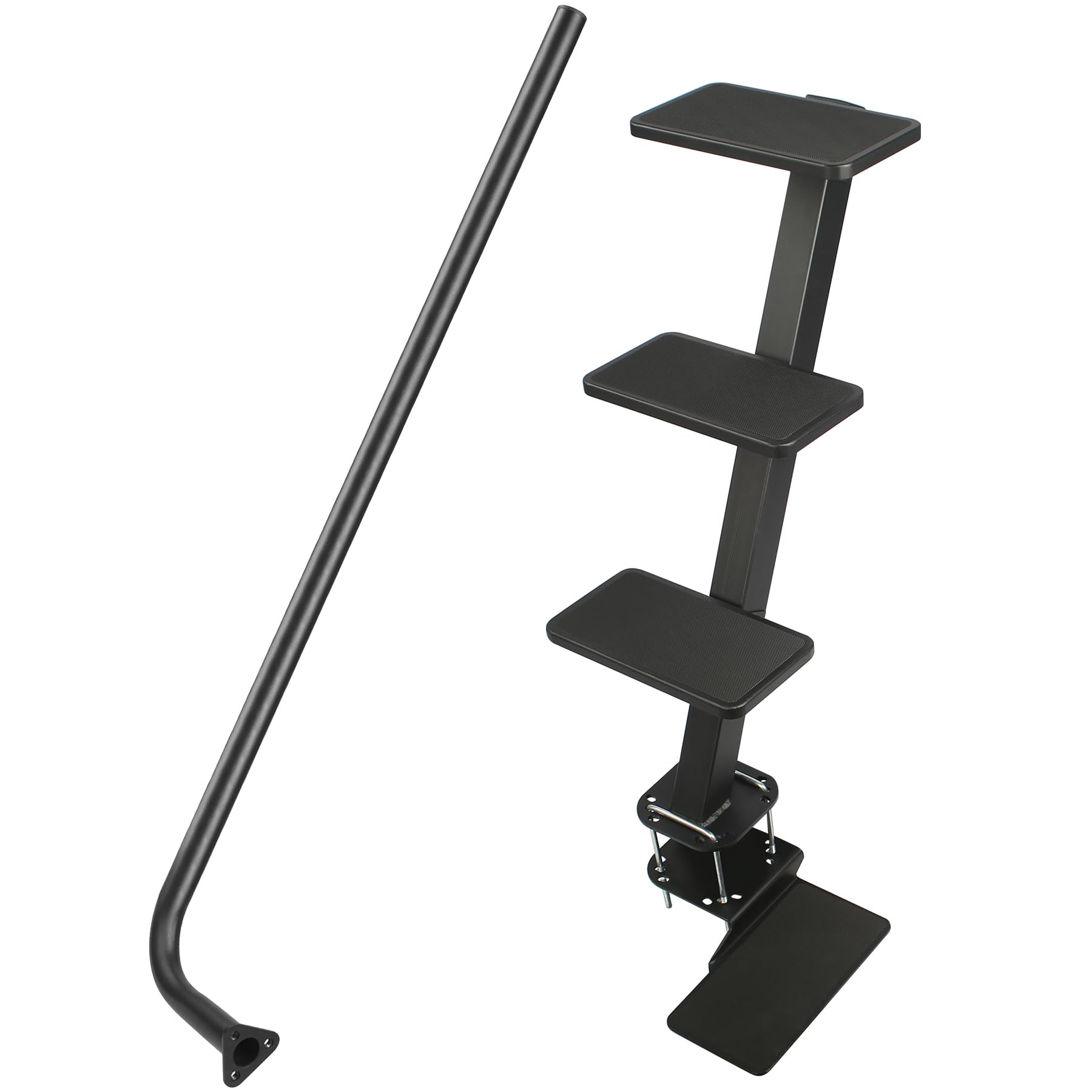 4 Step Boat Ladder 4-Step Boat Trailer Steps For Tongue – Heavy Duty Ladder With Non-Slip & Handle, 500 Lb Capacity Boat Launch Accessory - View #3