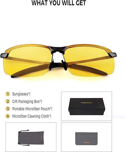 Miniatura 7 de Gafas de conducción nocturna para hombres y mujeres, antirreflejos, polarizadas, HD, visión nocturna, para conducir