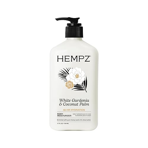 Hempz Loción hidratante corporal - Gardenia blanca y palma de coco - Crema hidratante diaria, manteca de karité, aceite de coco - Productos para el