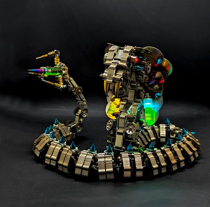 Metalkitor Metalowe puzzle 3D dla dorosłych, zestaw modeli węża kobry, steampunk, ozdoby do samodzielnego wykonania, rękodzieło, łamigłówka, idealne dekoracje pokoju i wybór na prezent (1000 + szt.)