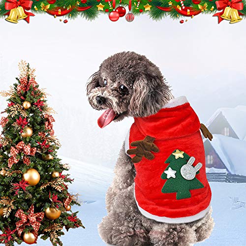 Hundekostüme Weihnachten Elchkostüm für Hunde und Katzen Pet Hoodies warme Hundemantel für Winter Frühling Weihnachten Hundebekleidung Rot, L