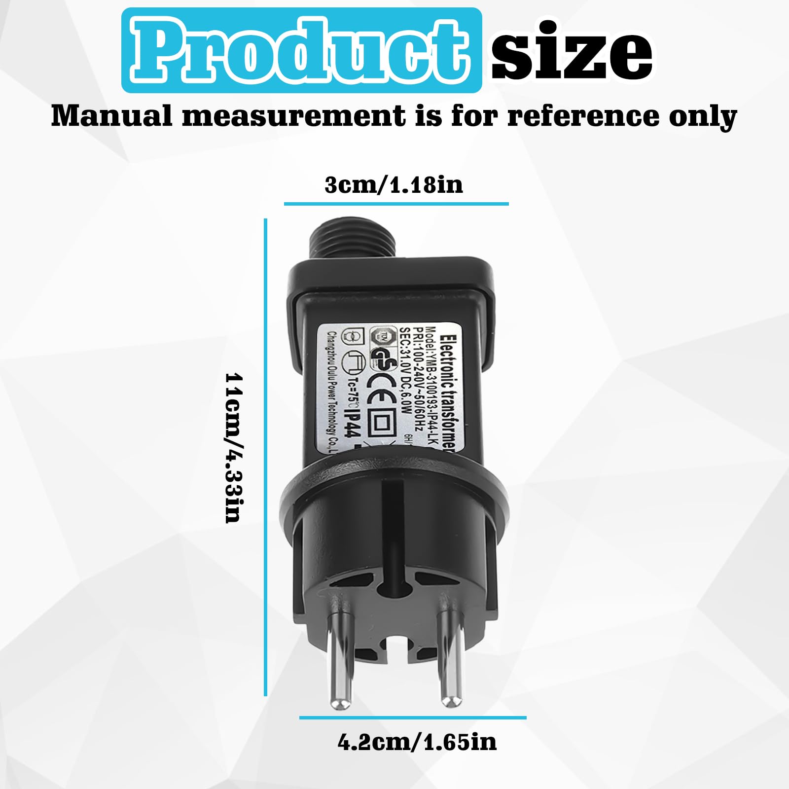GOMETY Trasformatore LED 31V 6W: 4 Pezzi Impermeabile IP44 Alimentatore, 8 modalità con Funzione Memoria E Timer, per Illuminazione Natalizia Interna Ed Esterna (Bianco