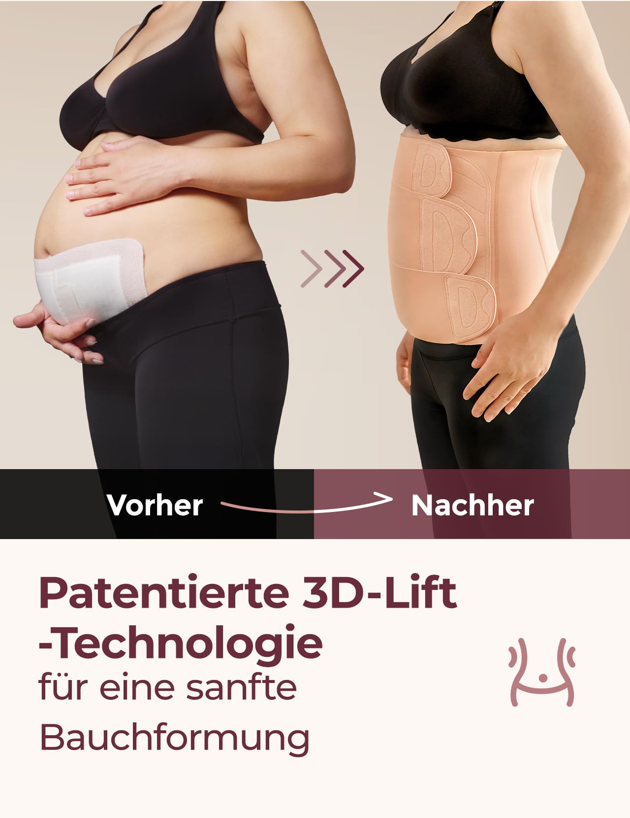 Momcozy Ergowrap Bauchgurt nach Geburt, 3D-Kompression & Rückenstütze für Kaiserschnitt-Rückbildung, Nahtloses Bauchband für Alltag & Sport, Unsichtbare Postpartum Shapewear (Standard, M)
