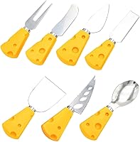 Vista 1 de Cuchillo de queso, juego de 7 cuchillos de queso para tabla de embutidos, cortador de cuchillos de queso, tenedor de quesos pequeños, juego