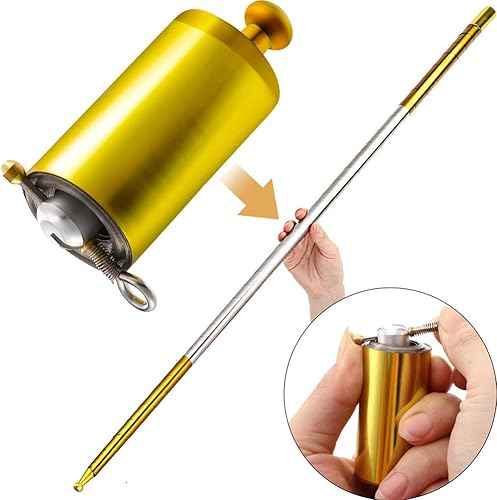 Miniatura 10 de Surakey Pocket Staff Magic - Varitas telescópicas para bastón elevado, plegable, retráctil, extensible, portátil, extensible, bastón de metal,