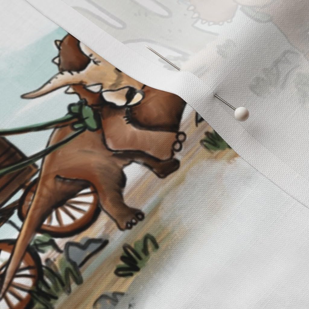 Spoonflower Fabric - Cowboy Prehistoric Western Paleontologist Whimsical Cactus Cacti Printed on Petal Signature Cotton Fabric by The Yard - Sewing Quilting Apparel Crafts Decor