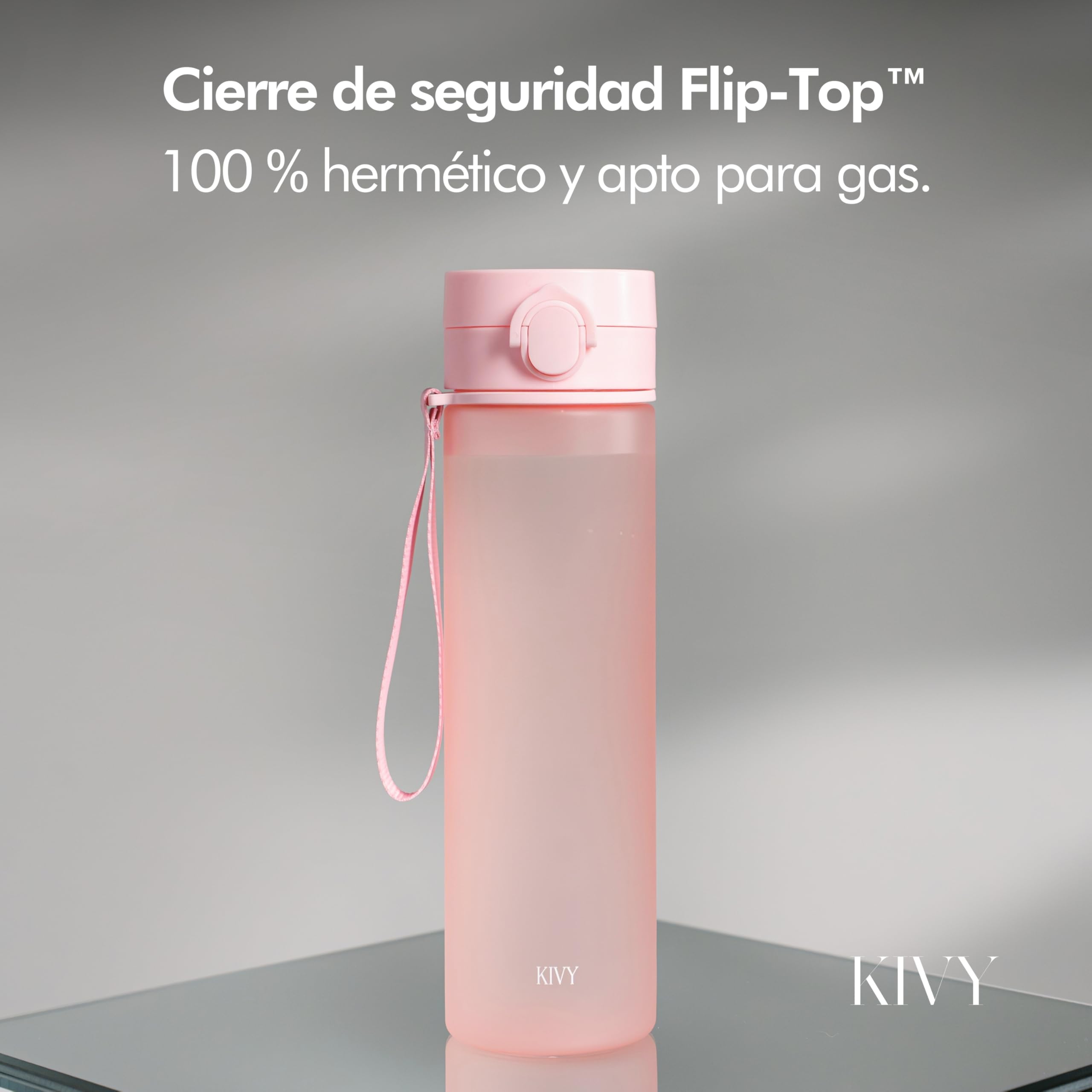 KIVY Botella de Agua Tritan 650ml [CON TAPA ABATIBLE] - Water Bottle para Niños & Adultos - Sin BPA - Garrafa Apto Lavavajillas - Cantimplora para Gimnasio, Deportiva, Oficina y Escuela - Verde — view 35