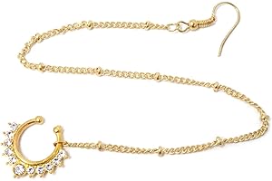 Intriguing Gypsy Nose Ring: A Non-Piercing Adornment with an Ear Chain