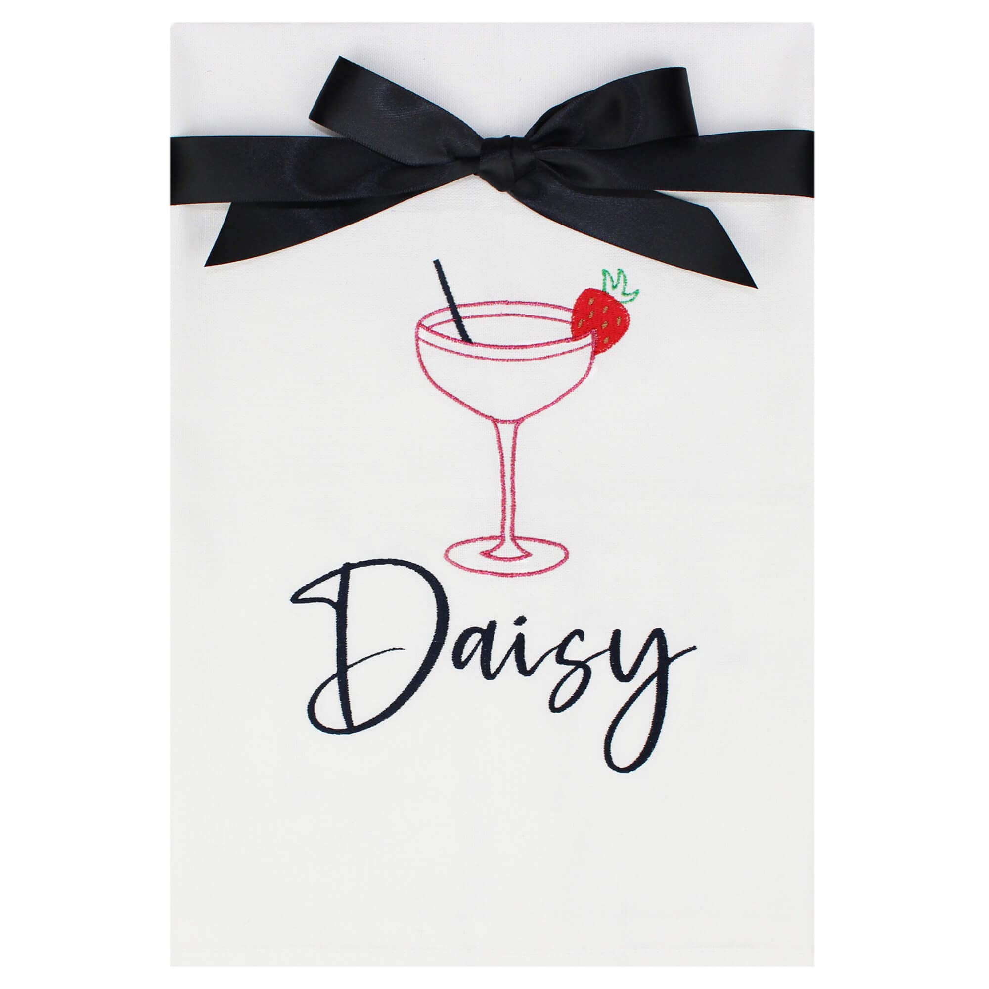 Teddyts White Personalised Strawberry Daiquiri Cocktail Tea Towel (White) 70Cm