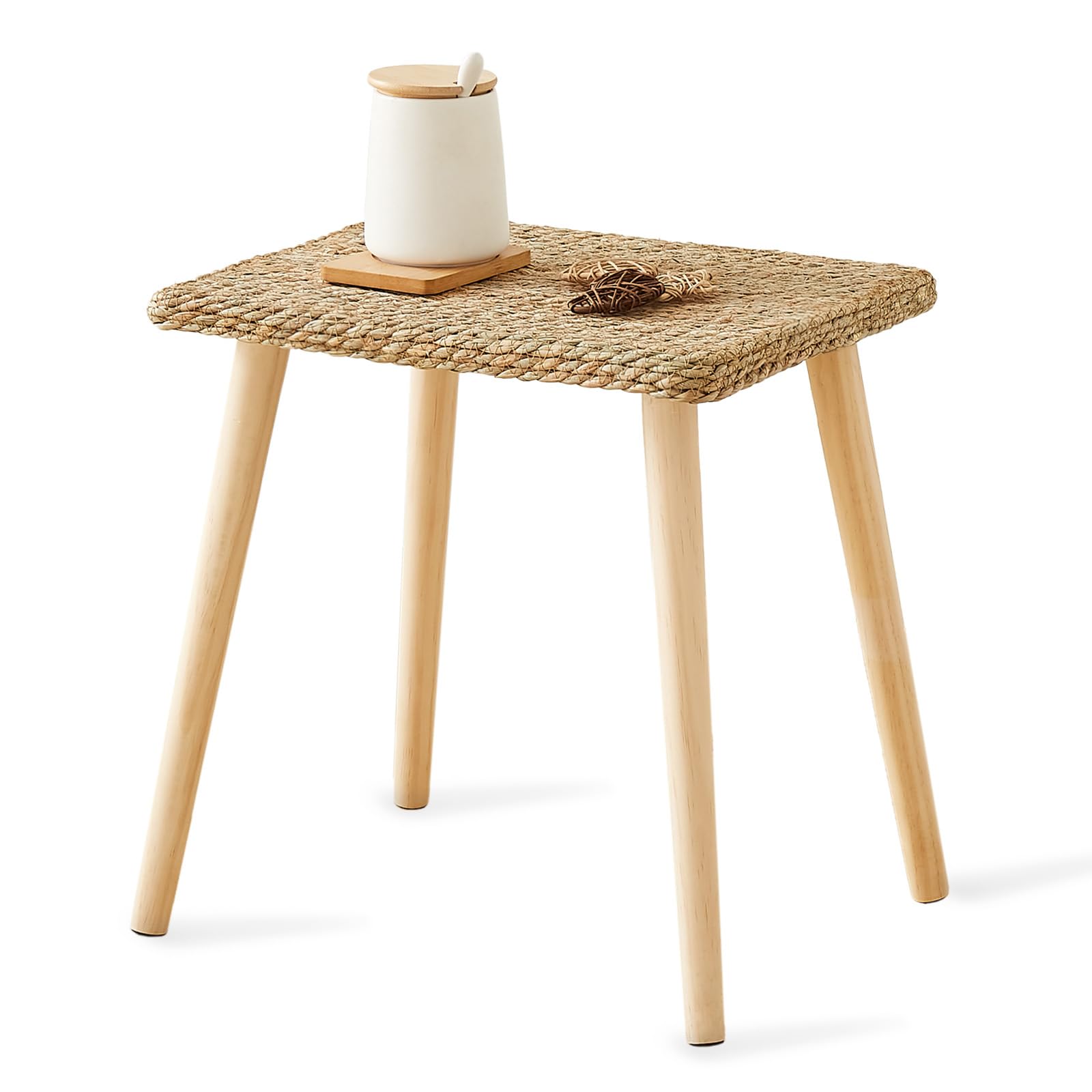Wimarsbon 15.7'' Natural Seagrass Side Table, Small End Table Modern Home Decor Accent Table for Living Room, Bedroom, Easy Assembly Bedside Table (Seagrass)