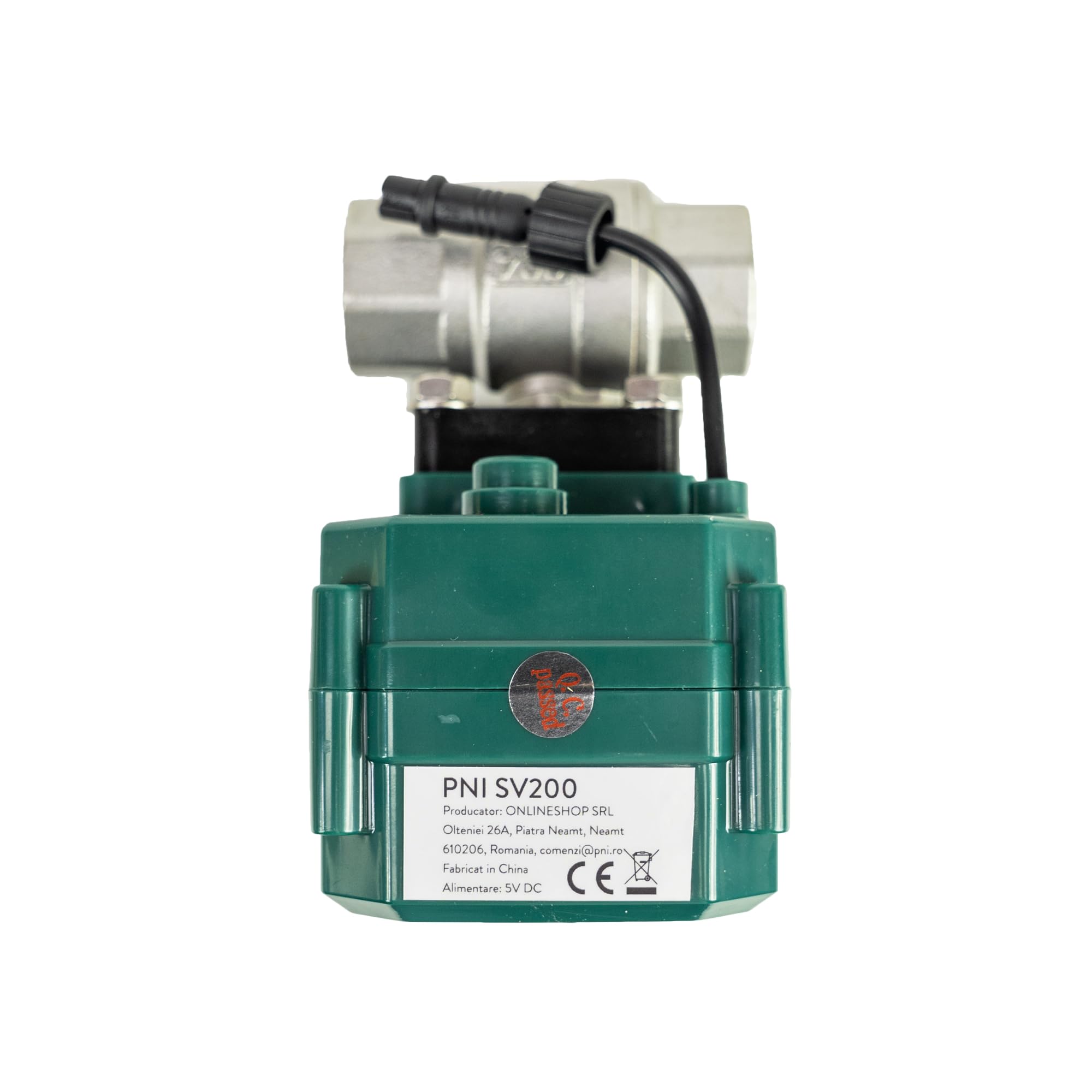 PNI Válvula de agua inteligente PNI-SV200 SV200, conectividad Wi-Fi, IP65, DN20, aplicación Tuya 3/4, compatible con Amazon Alexa y Google Home, color verde