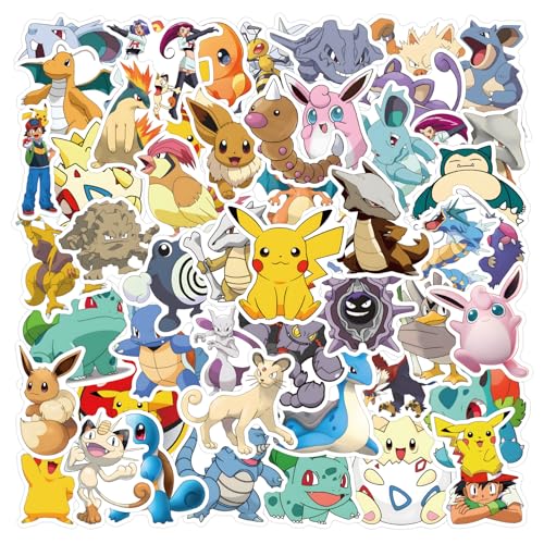 50pcs Cute Anime Cartoon Stickers for Teen Laptop Cool Monster Waterproof Stickers for Adult Water Bottle Phone Computer Cool Kids Skateboard Bike Luggage Graffiti Decal