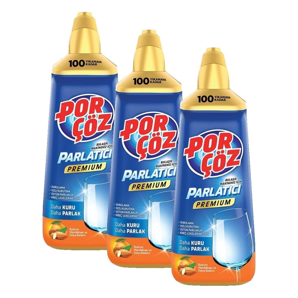 Porçöz Bulaşık Makinesi Parlatıcısı (Bodrum Mandalinası - Datça Bademi) 500 Ml (3 paketi)