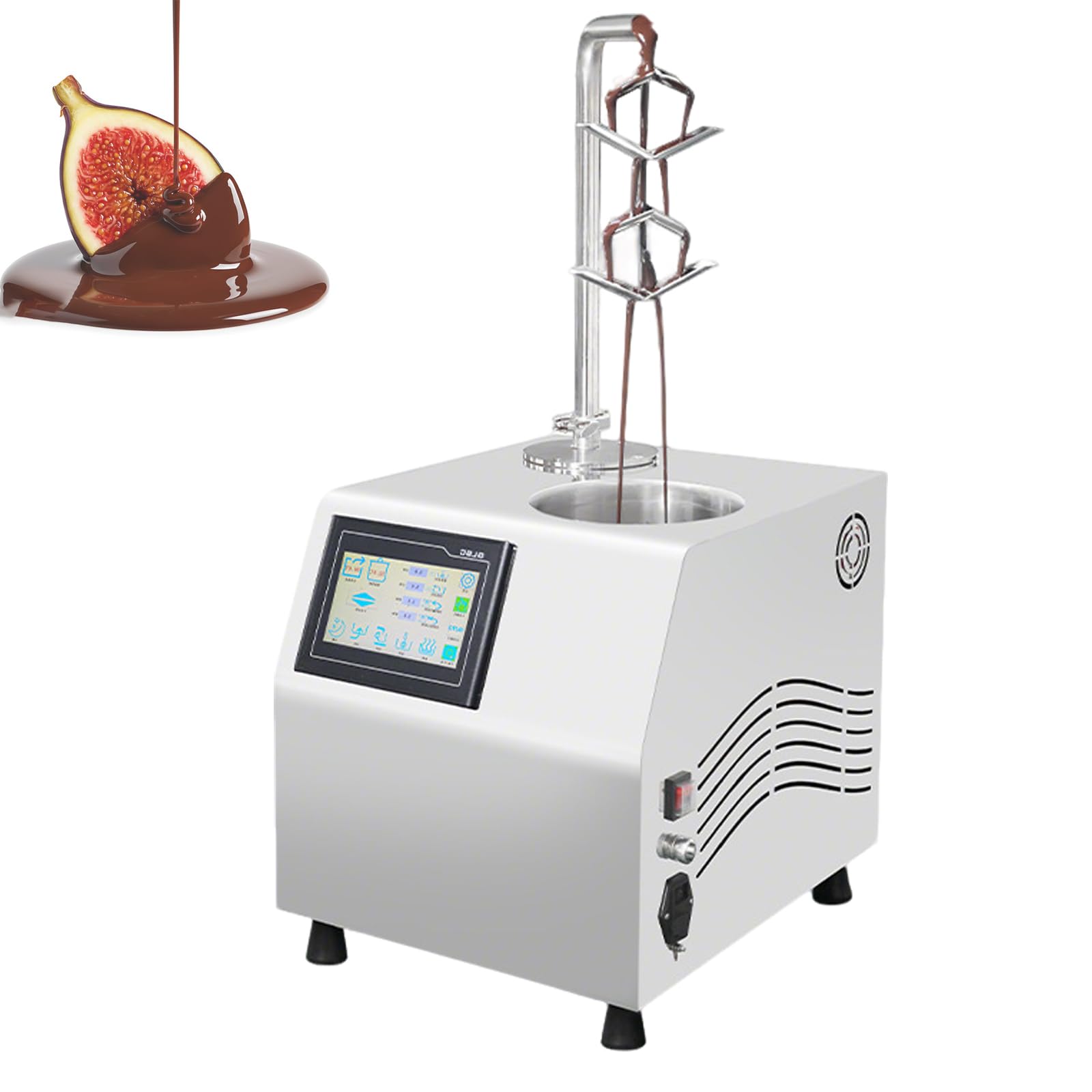 Tempéreuse à Chocolat Professionnelle 5.5L – Fontaine Chocolat Cascade avec Double Zone de Chauffage, INOX, Démontable, Nettoyage Rapide, pour Fête, Mariage, Buffet, Pâtisserie