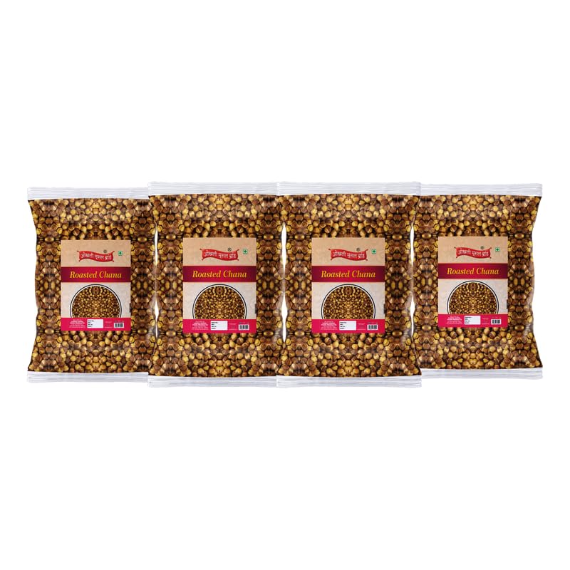 Image of OKHLI MUSAL BRAND High Fiber and Low Fat | Plant-Based Protein Snack Roasted Bhuna chana Bengal Gram Chickpeas | Rich in Vitamins and Minerals | Lower Cholesterol | No Artificial Colors-900g*4Pack