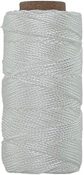 SGT KNOTS #18 Twisted Mason Nylon String Superior and Durable Twine for Masonry Jobs, DIY Projects, Crafting, Commercial, Workshop, Gardening, Trot Line 550ft, White