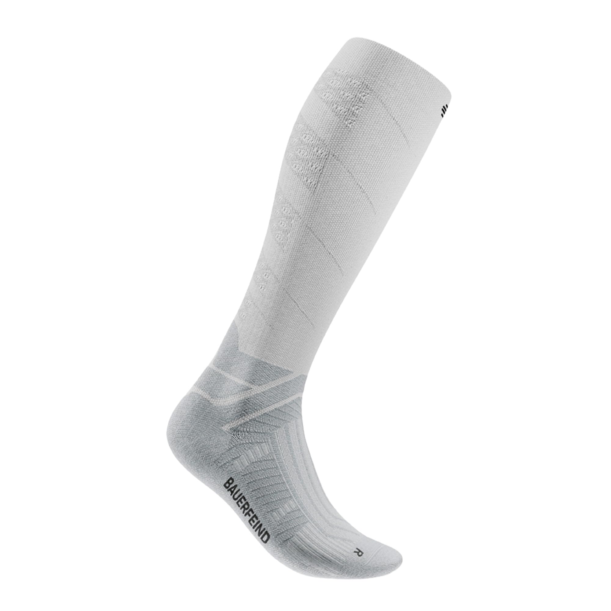 BAUERFEIND Calzini da corsa "Run Performance Compression Socks 2.0", 1 paio di calzini sportivi con compressione e pois 3D, calze da corsa, bianco/S, 39-42