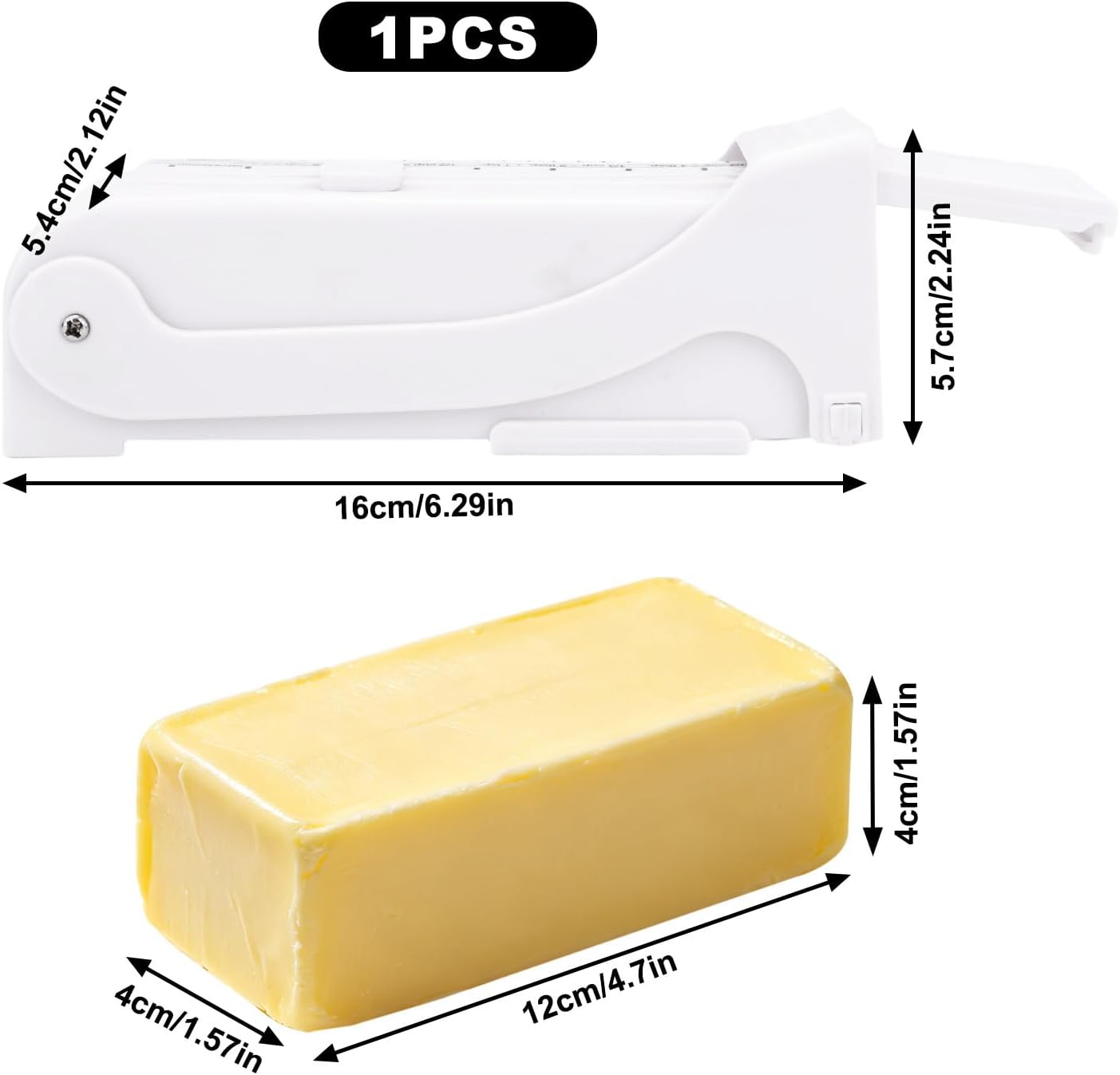 Butter Slicer and Dispenser, Stick Butter Cutter with Stainless Steel Wire