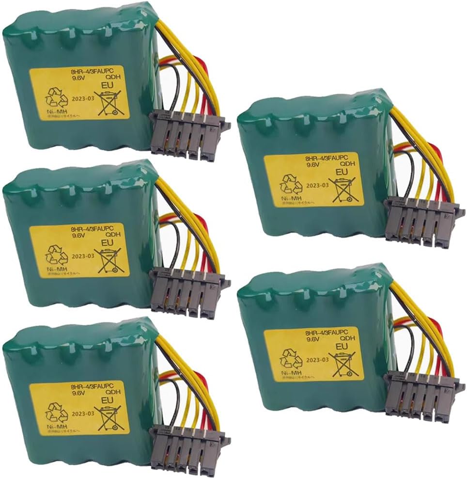 (5-Pack 8HR-4/3FAUPC 9.6V 4500mAh Ni-MH Rechargeable Battery Pack for Machine Tool E5503-07E-001