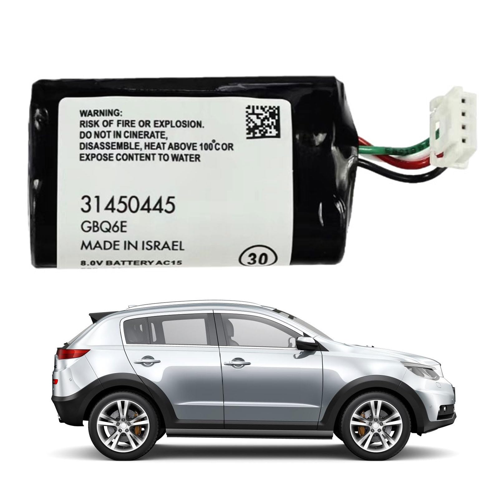Capacité 750mAh 8V Batterie pour XC90 XC40 Module 31450445 Remplacement Remplacement