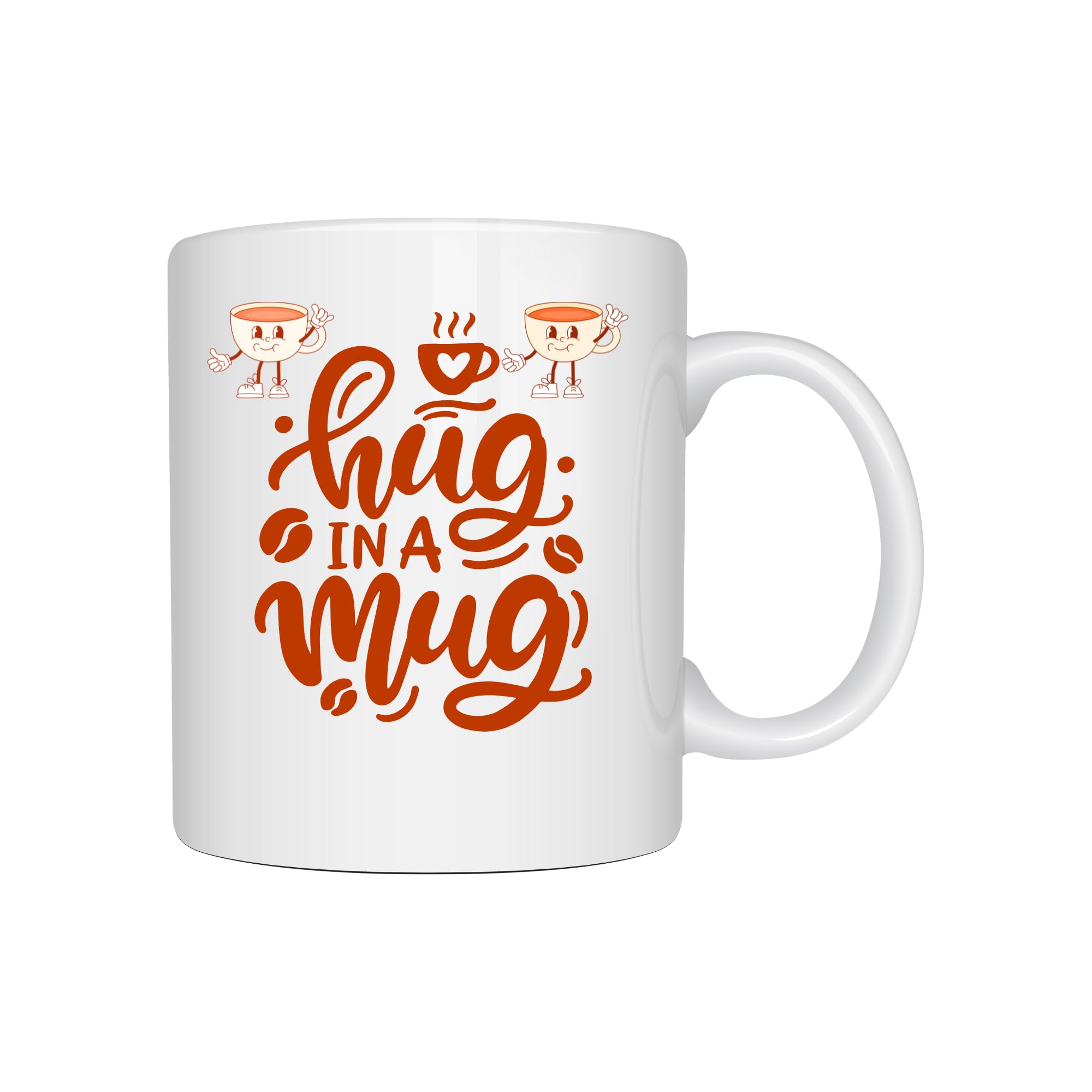 Coffee Lovers 11 oz Ceramic Mug Collection, White, Sweet Mocha and Hug in a Mug Designs, Hot Beverage Cup for Tea and Coffee (Hug in a Mug)