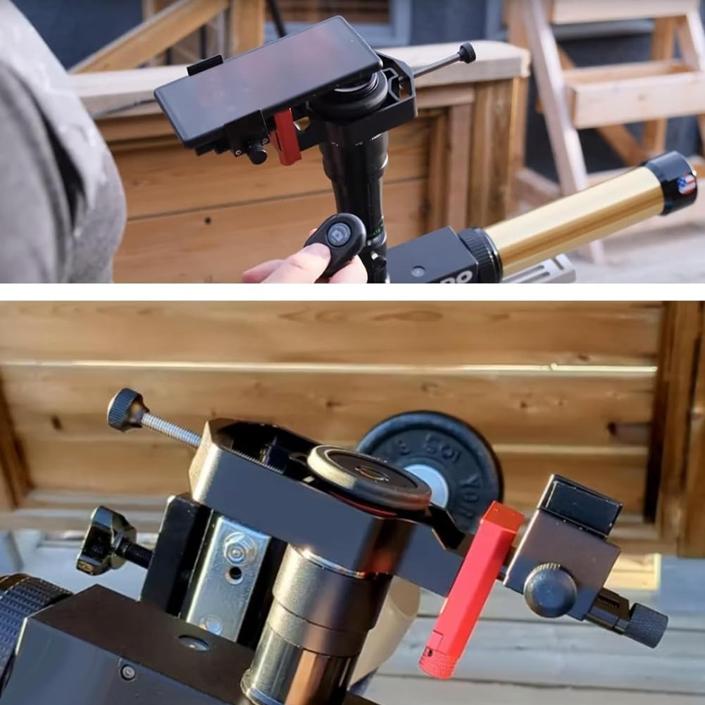 Adaptateur Universel de Digiscope pour Lunette de Téléphone, Support de Télescope en Métal, Support pour Smartphone à 3 Axes pour Longue-Vue avec Télécommande