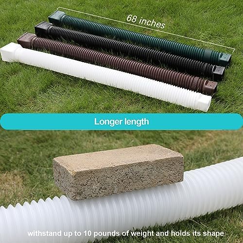 plusgutter 2 Pack Rain Gutter Downspout Extensions Flexible, Drain Downspout Extender,Down Spout Drain Extender, Gutter Connector Rainwater Drainage,Extendable from 21 to 68 Inches(White) - 2