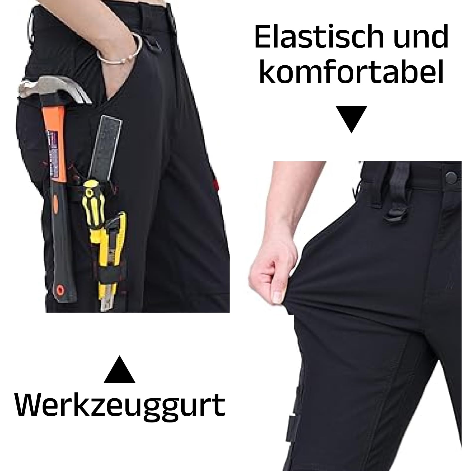 WORK IDEA Damen Slim-Fit Stretch Arbeitsshorts Strapazierfähige Eleganz für höchsten