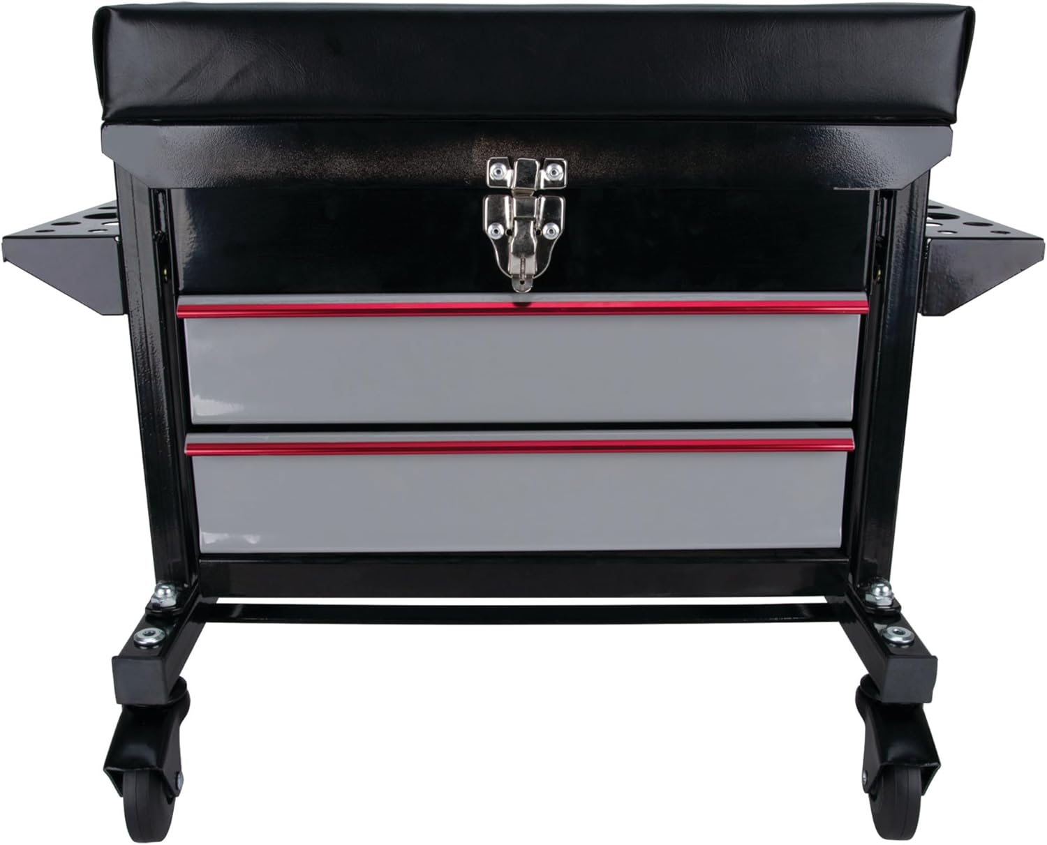 Performance Tool W85024 Drawer Creeper Rolling Work Seat with Tool Box for Mechanic Garages and Workshops, Black, 16x9-inch Seat