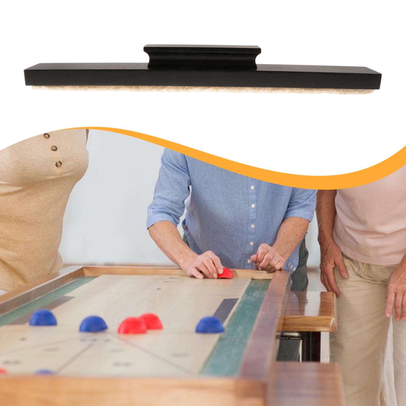 F Fityle Spazzola per Shuffleboard in Legno, Ricambio per Giochi al Coperto, Facile da Pulire, Riutilizzabile, compatta, Robusta, Strumento di Pulizia per, Nero