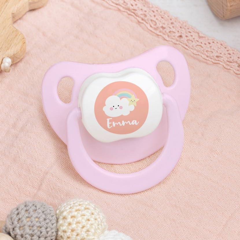 Wanapix | Chupetes Bebe Personalizado | Tetinas de Silicona para Recién Nacidos | 0-6 Meses | Chupetes anatómicos Sin BPA ni Ftalatos | Nube