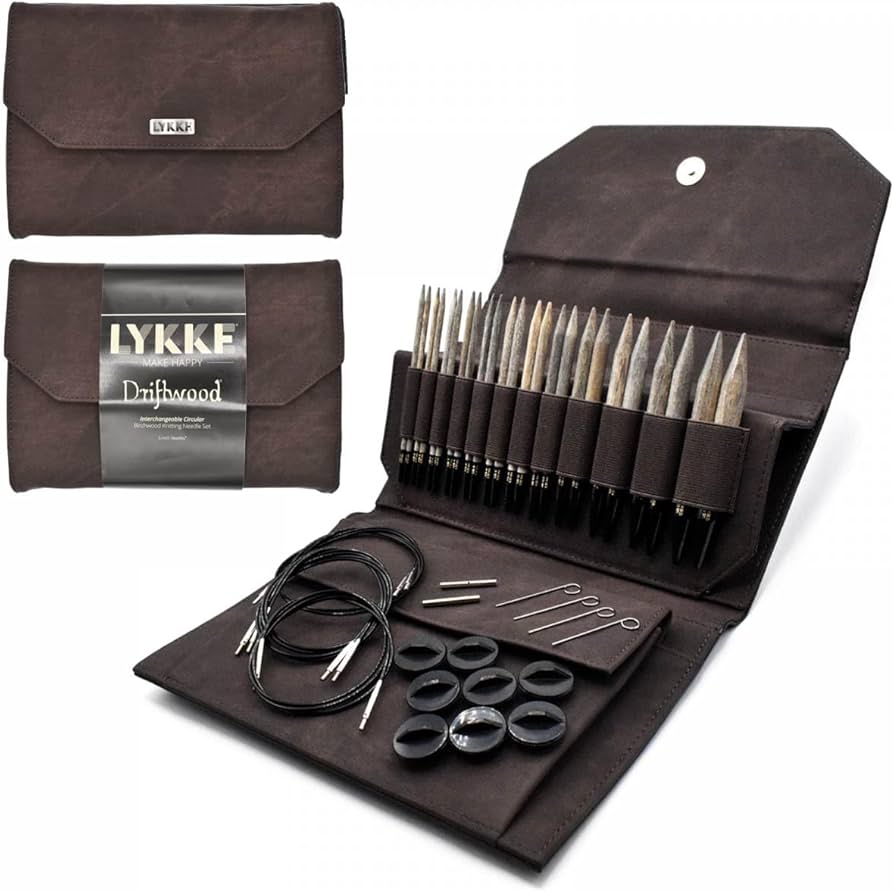 LYKKE Driftwood 5inch 輪針セット Amazon.co.jp: Lykke Interchangeable Knitting Needles, 5